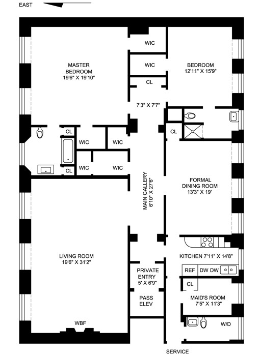 Floorplan for Sutton Place South