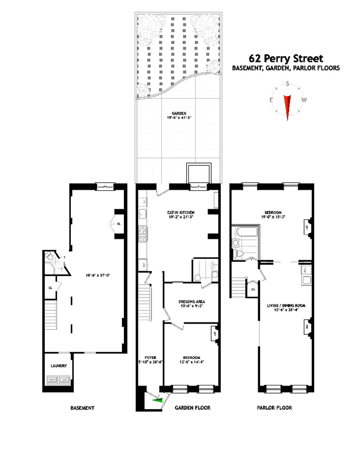Floorplan for 62 Perry Street, 1