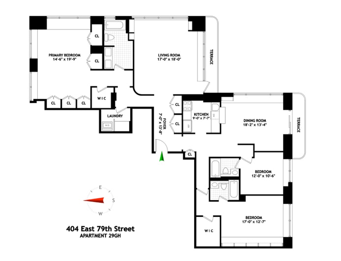 Floorplan for 404 East 79th Street, 29G/H
