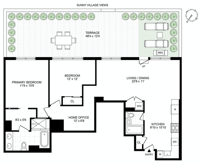 Floorplan for 180 Thompson Street, 6AD
