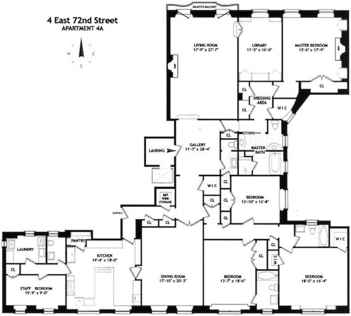 Floorplan for 4 East 72nd Street, 4A
