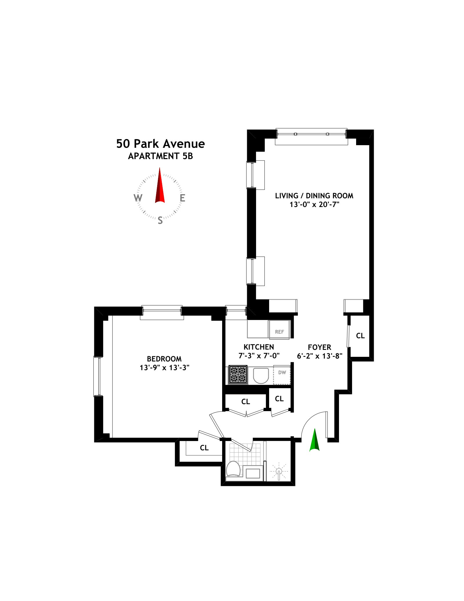 Floorplan for 50 Park Avenue, 5B